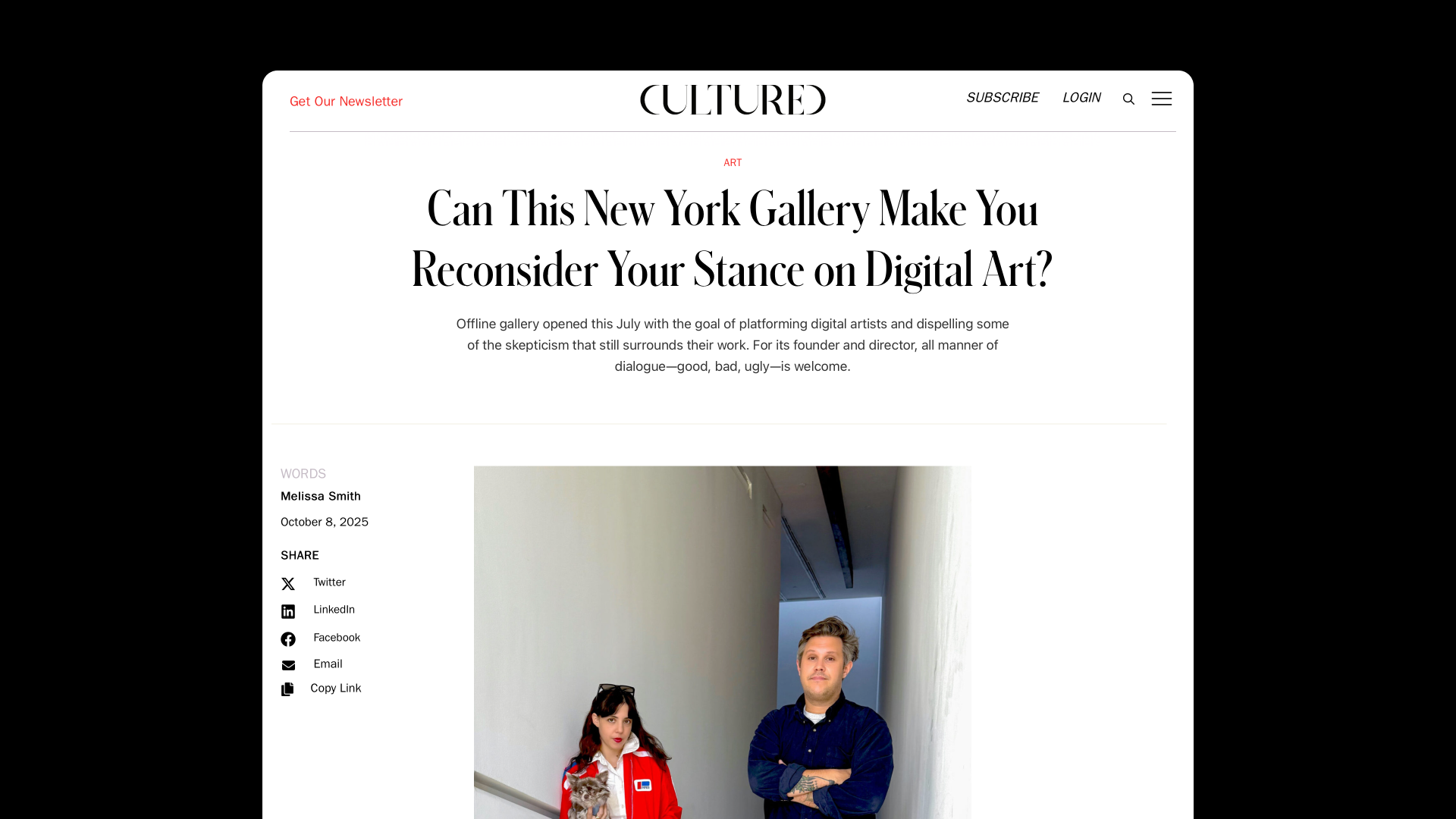 Cultured, October 8, 2025 — article header